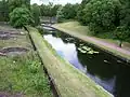Canal branch in Summerlee Heritage Park