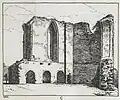 Architectural drawing of Monmouth Castle, black and white print, from engraving, 1801