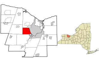 Location in Monroe County and the state of New York