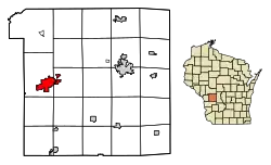 Location of Sparta in Monroe County, Wisconsin