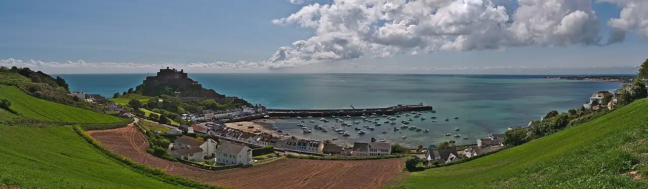 Photo of Mont Orgueil Castle over Gorey Harbour