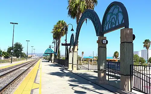 The platform at Montebello/Commerce station