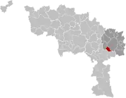 Location of Montigny-le-Tilleul in Hainaut