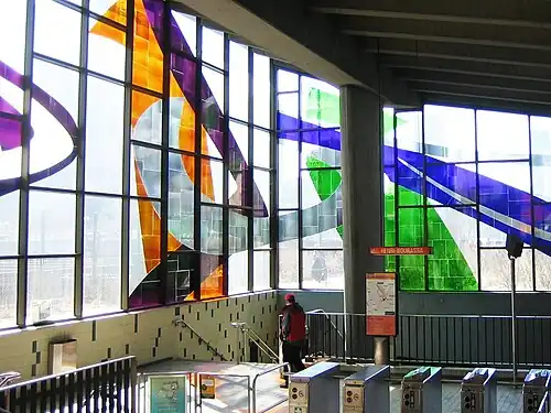 Abstract design by Marcelle Ferron at the Champ-de-Mars Metro station in Montreal, Quebec, Canada