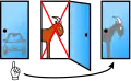 Host opens Door 2 half the time if the player picks Door 1 and the car is behind it