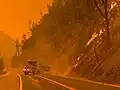 Caltrans crew working along Highway 299 on August 4, 2021.