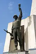 Bronze statue symbolizing the People's National Army (post-independence)