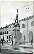 Memorial to WWI Soldier, (Old postcard) 1924, Codigoro, Italy