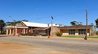 The state heritage listed Moora Town Hall and the Shire Office, 2016