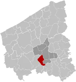 Location of Moorslede in West Flanders