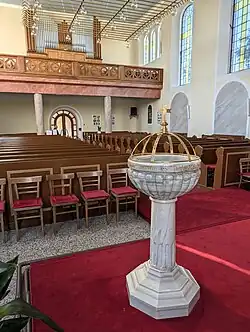 Marble baptismal font from 1893