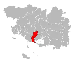 Location of the canton in the department of Morbihan