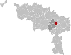 Location of Morlanwelz in Hainaut