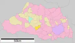 Location of Moroyama in Saitama Prefecture