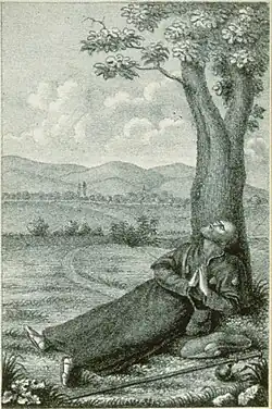 The death of Saint Ludan, 19th century lithograph.