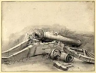 Study of a wrecked field-gun, 1661
