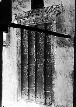 Wooden door of the mosque