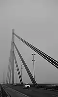 Bridge′s cables and towers, December 2010
