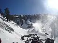 The base of Chair #2 at Mt. Baldy with Thunder Mountain in the background