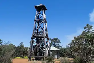 The Fire tower, with the hut visible in the background