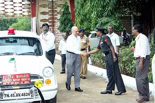 Officers shaking hands