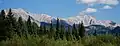 Holy Cross Mountain (right) with line parent Mt. Head (left) from Highwood Valley