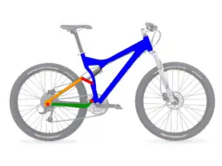 A diagram of the suspension on a Specialized Stumpjumper FSR mountain bike.