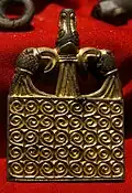 Golden throat of a Migration Period scabbard from Finnestorp on the western border of Falbygden