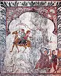 Mural of Sassui Punnhu folk tale from Sui Simbli temple in Jammu