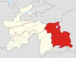 Location of Murghob District in Tajikistan