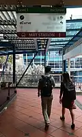 Good signage begins in The Curve leading people to the station via the link bridge
