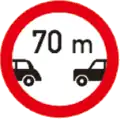 99 Driving of vehicles less than ... metres apart prohibited