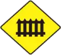 54 Railway crossing ahead (with barriers)