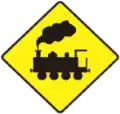 57 Railway crossing ahead (without barriers)