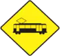 58 Tramway crossing ahead