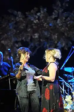 Nükhet Duru (left) and Sezen Aksu in a concert in Cemil Topuzlu Open-Air Theatre, 2012