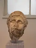 Head of a Warrior by Scopas, from the Athena Alea temple in Tegea