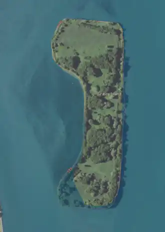 Aerial image of an island.