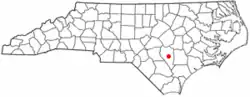 Location of Clinton within North Carolina