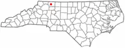 Location of Dobson, North Carolina