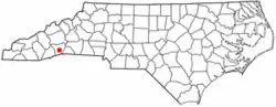 Location of East Flat Rock, North Carolina