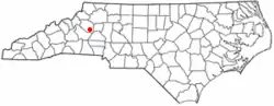 Location of Hudson, North Carolina