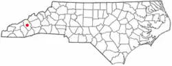 Location of Lake Junaluska, North Carolina
