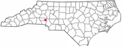 Location of Lowesville, North Carolina