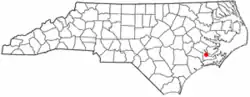 Location of Neuse Forest, North Carolina