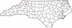 Location of North Wilkesboro, North Carolina
