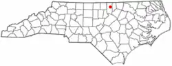 Location of Oxford, North Carolina