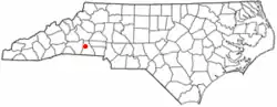 Location of Polkville, North Carolina