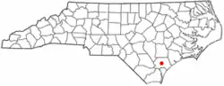 Location of St. Helena, North Carolina