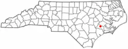 Location of Trenton, North Carolina